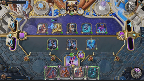 Gods Unchained is a card trading where players fight using deck of cards.