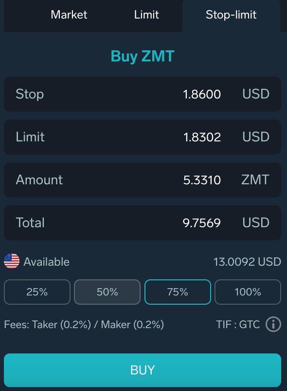Stop-limit and stop price